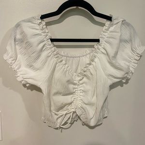 Shein puff sleeve white top